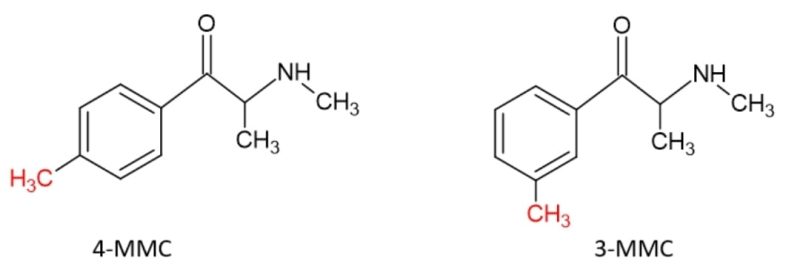4MMC vs 3MMC molecular structure comparison